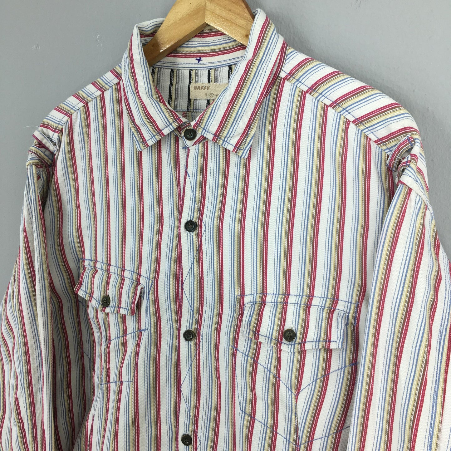 Baffy Vertical Stripes Flannel Shirt XLarge