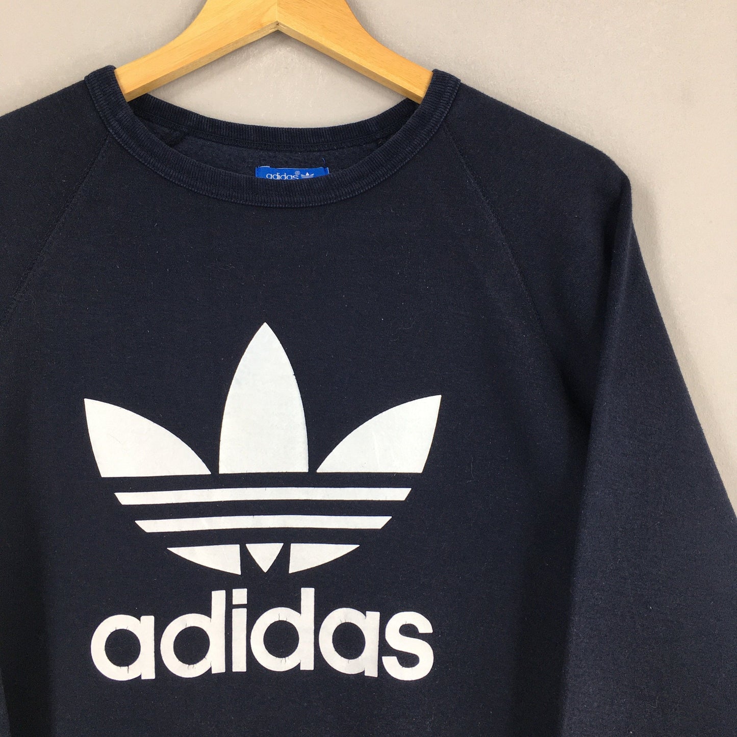 Adidas Trefoil Big Logo Printed Sweatshirt Medium