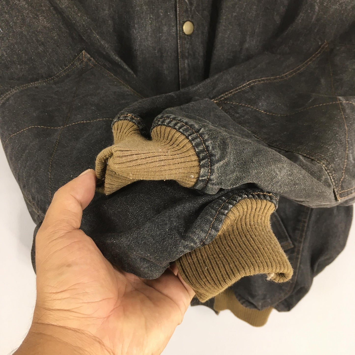 1990's Members Only Bomber Denim Jacket XLarge