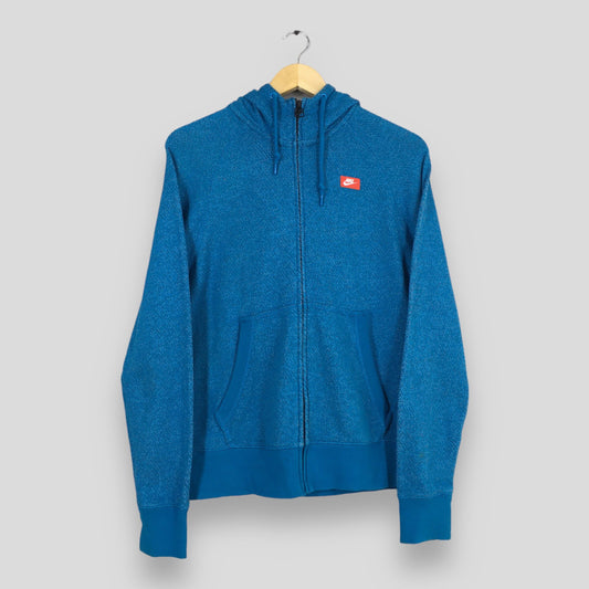 Nike Swoosh Blue Zipper Hoodies Medium