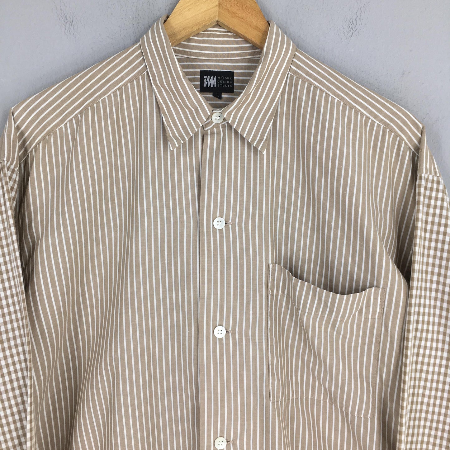 Issey Miyake Brown Stripes Shirt Large