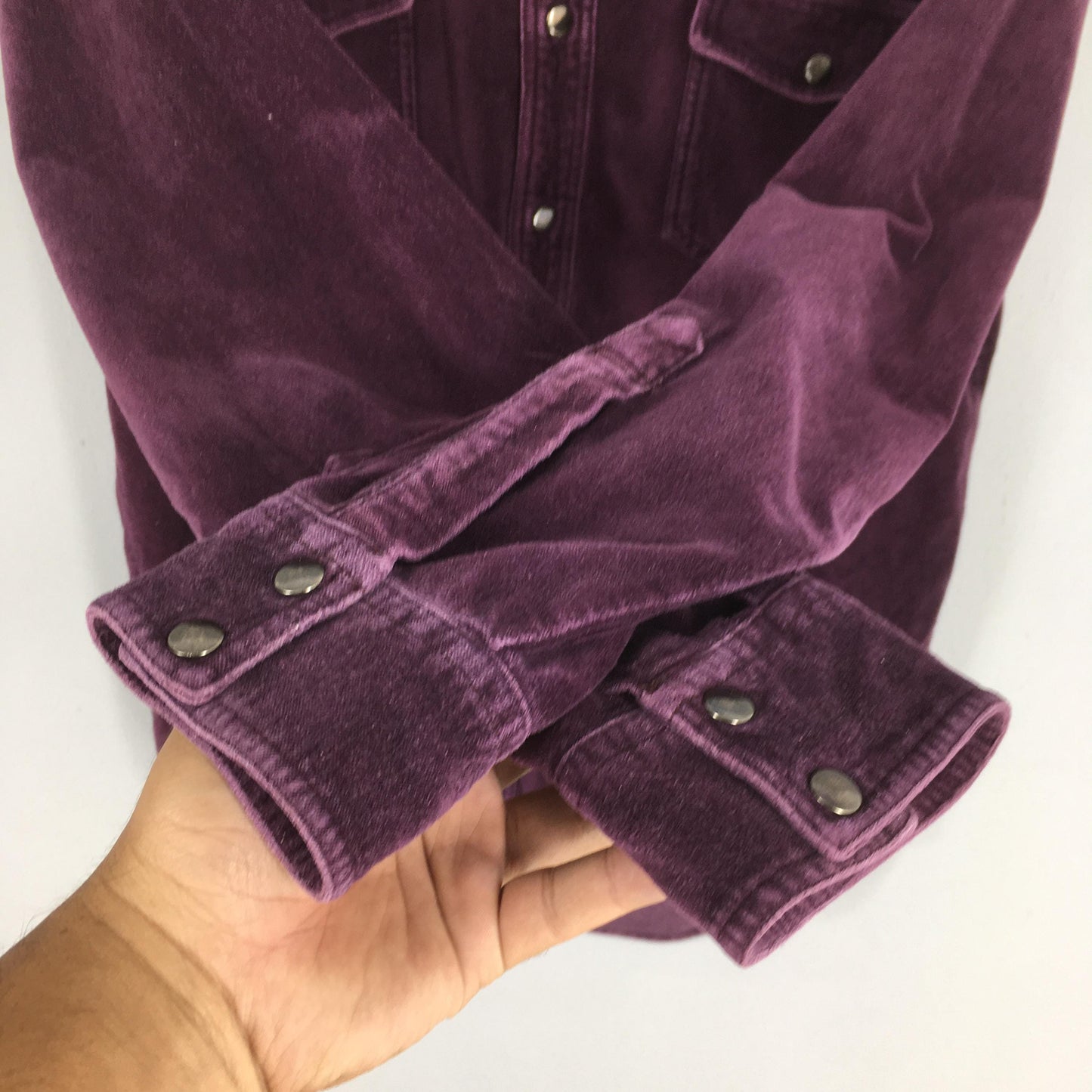 Visby Plain Purple Velvet Shirt Large