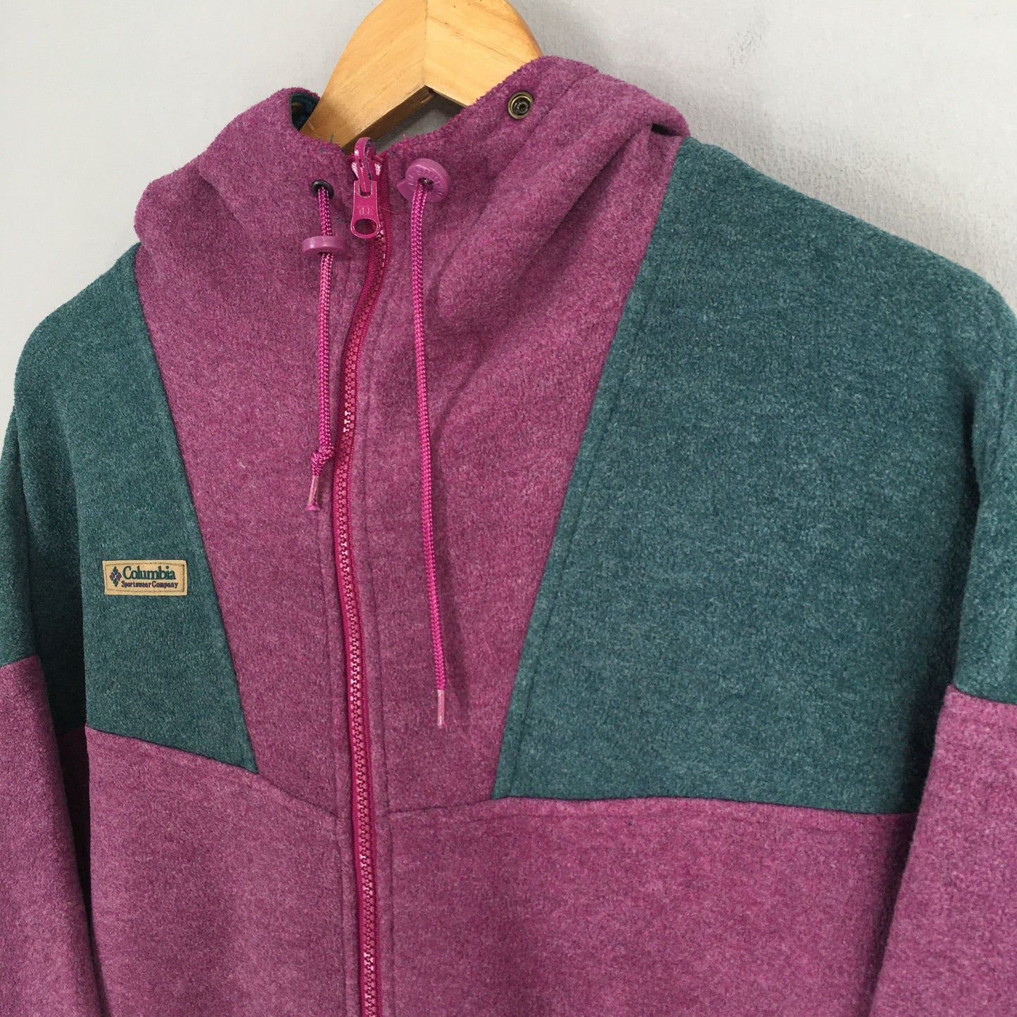 Columbia Fleece Purple Hoodie Sweater Medium