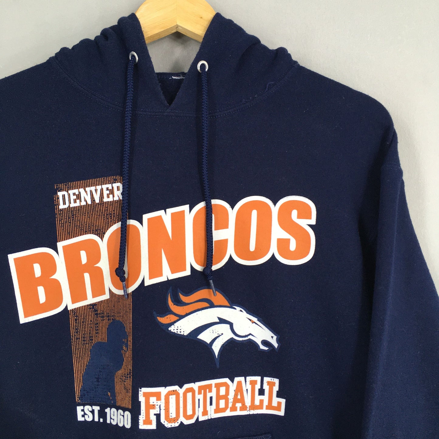 Denver Broncos NFL Blue Hoodie Pullover Medium