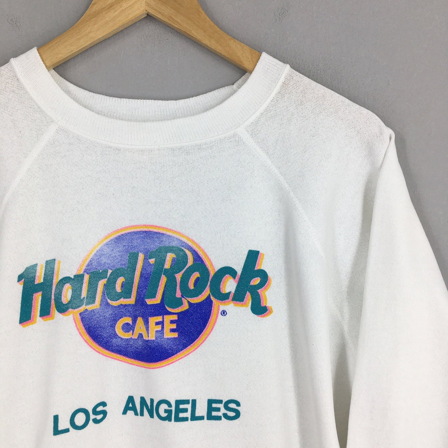 Hard Rock Cafe Los Angeles Usa White Sweatshirt Large