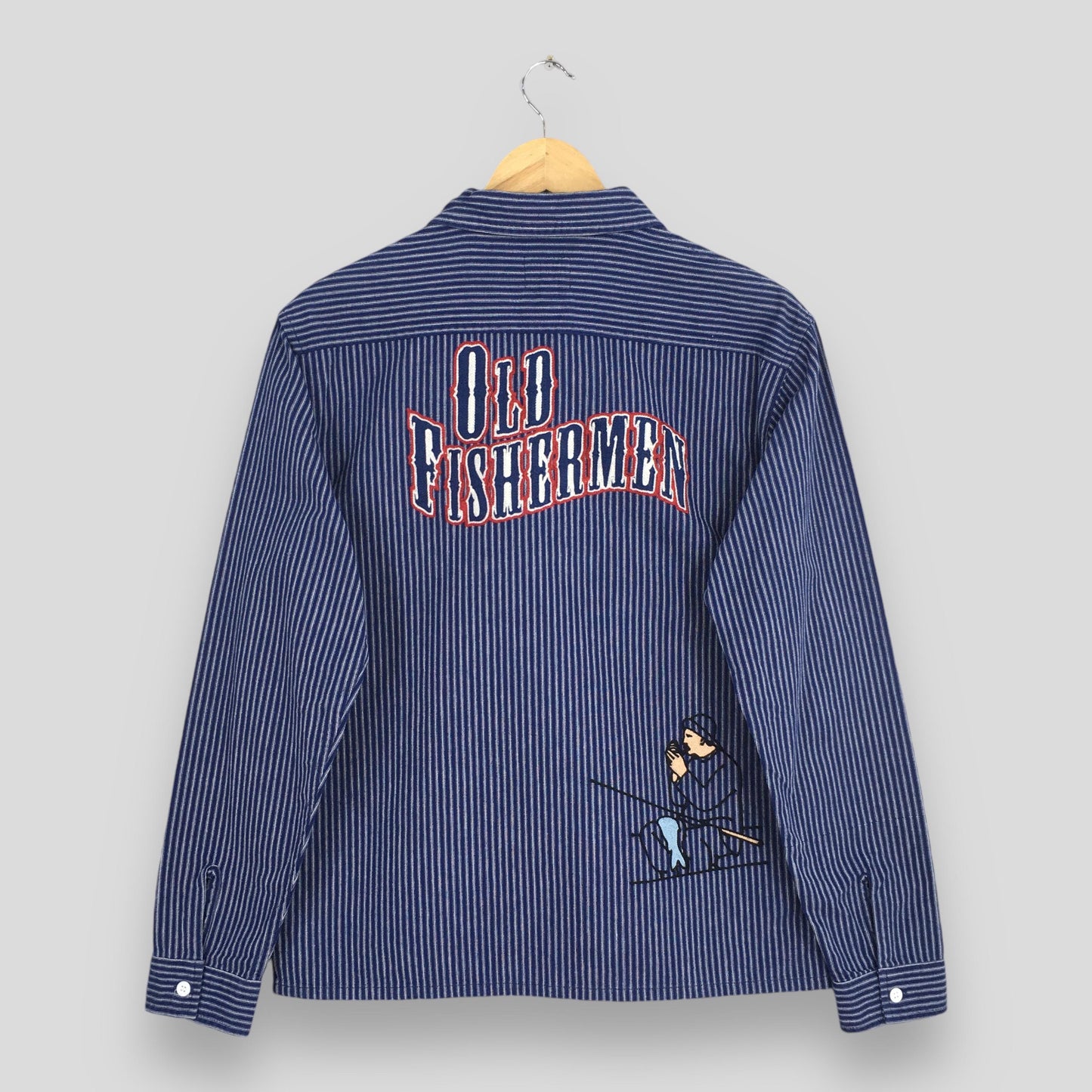 Pherrows Japan Stripes Half Zipper Shirt Large