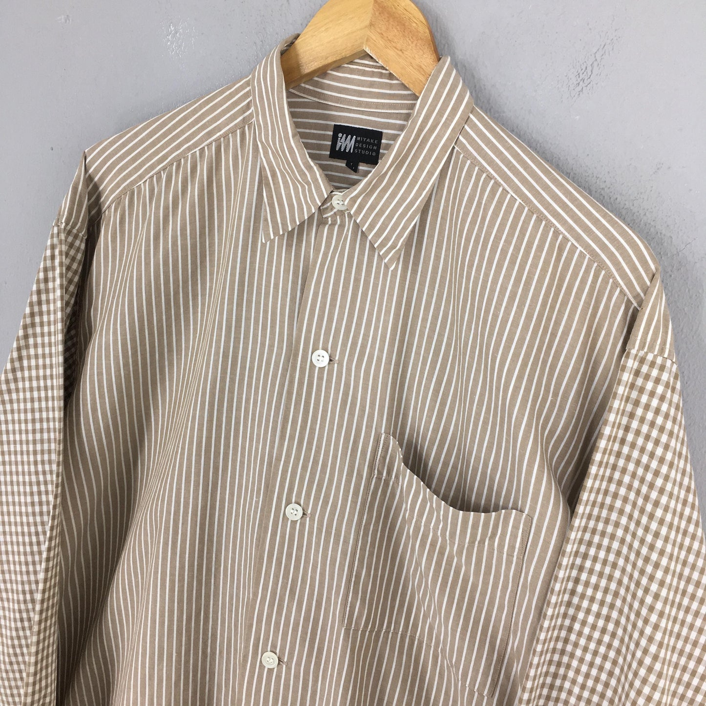 Issey Miyake Brown Stripes Shirt Large
