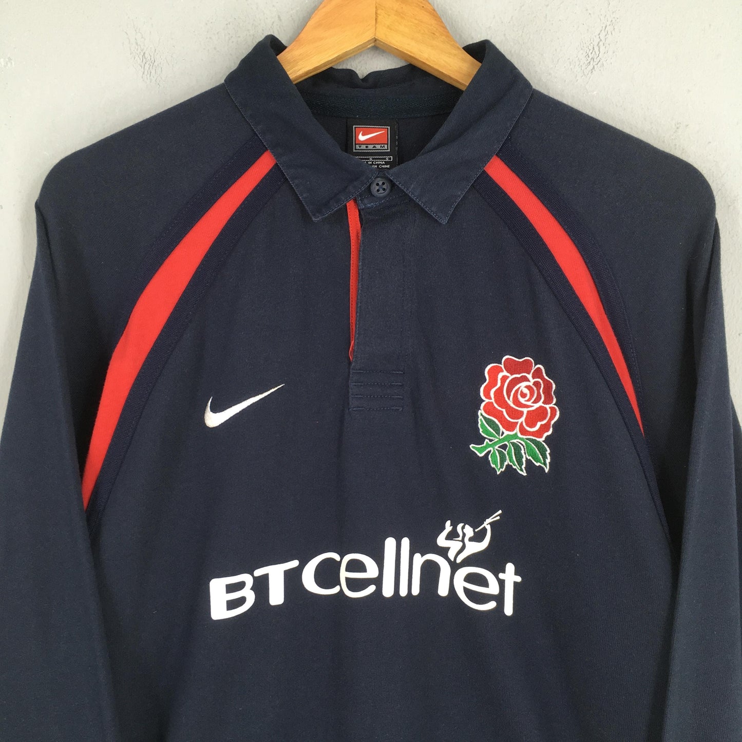 Nike Btcellnet England Rugby Jersey Polo Rugby Shirt Large