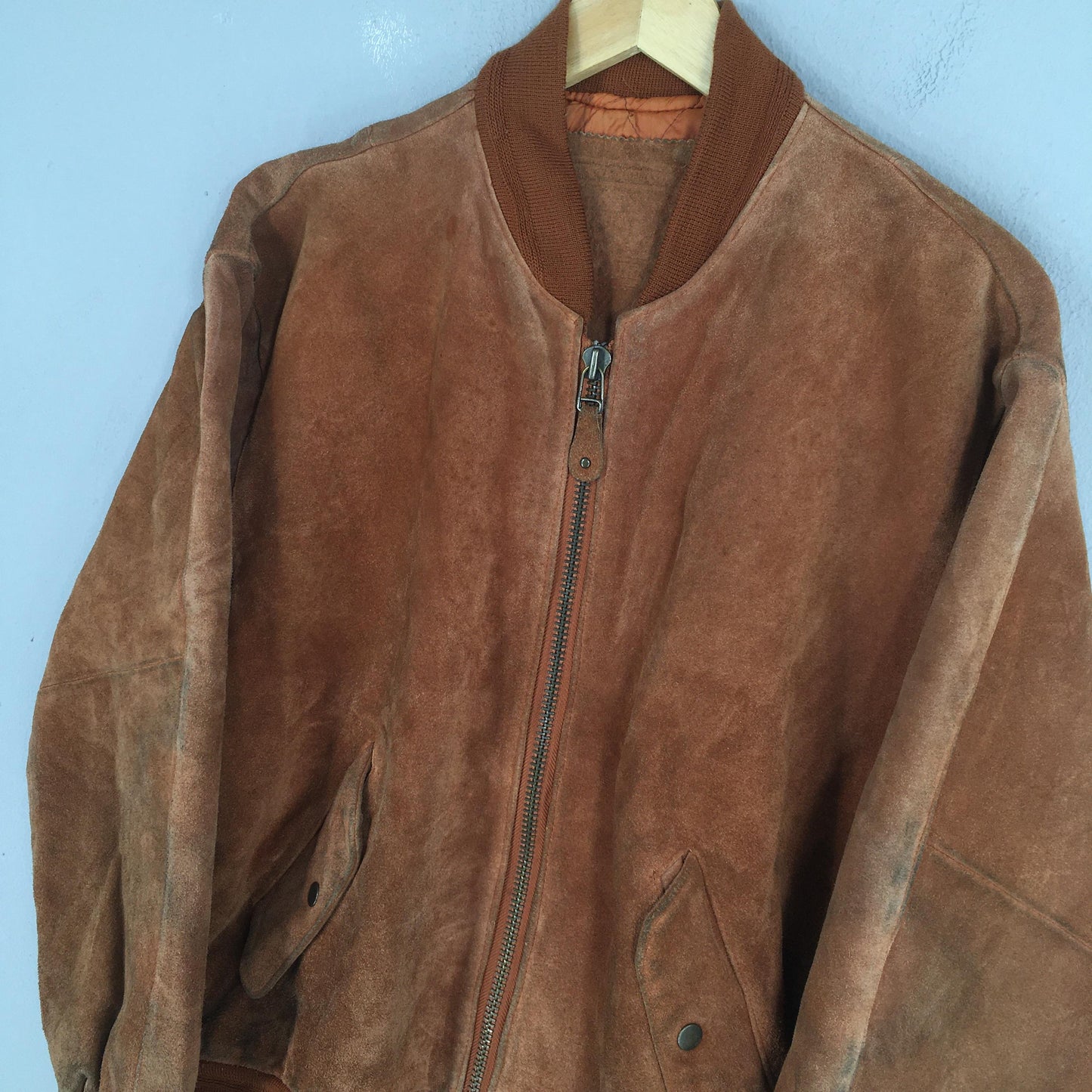 Japanese Brown Suede Leather Jacket Large