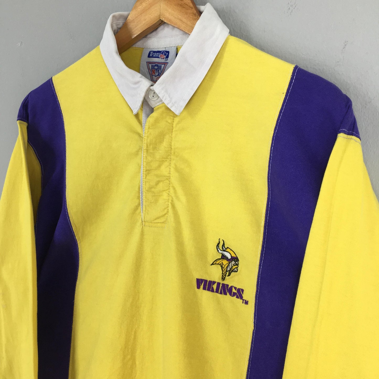 Minnesota Vikings NFL Team Multicolor Polo Rugby Shirt Large