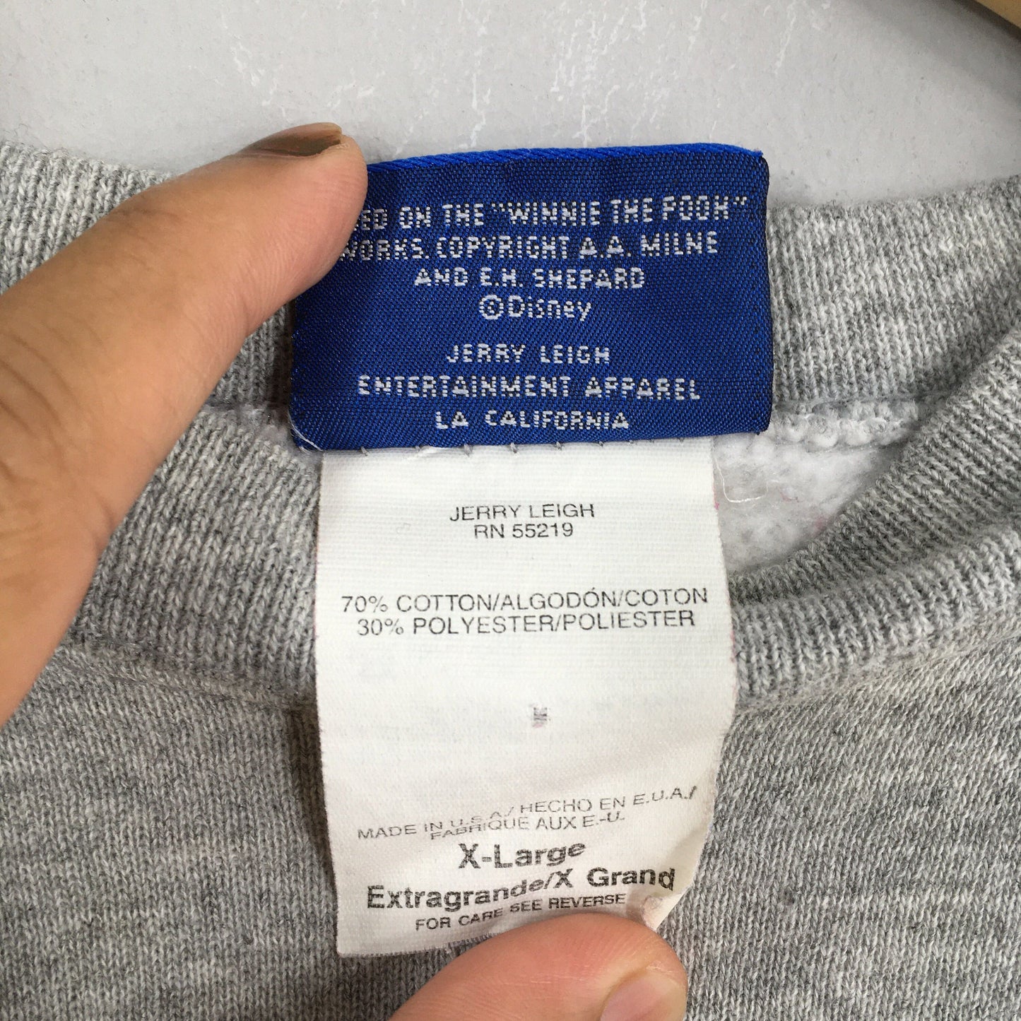 Winnie The Pooh Disney Gray Sweatshirt XLarge