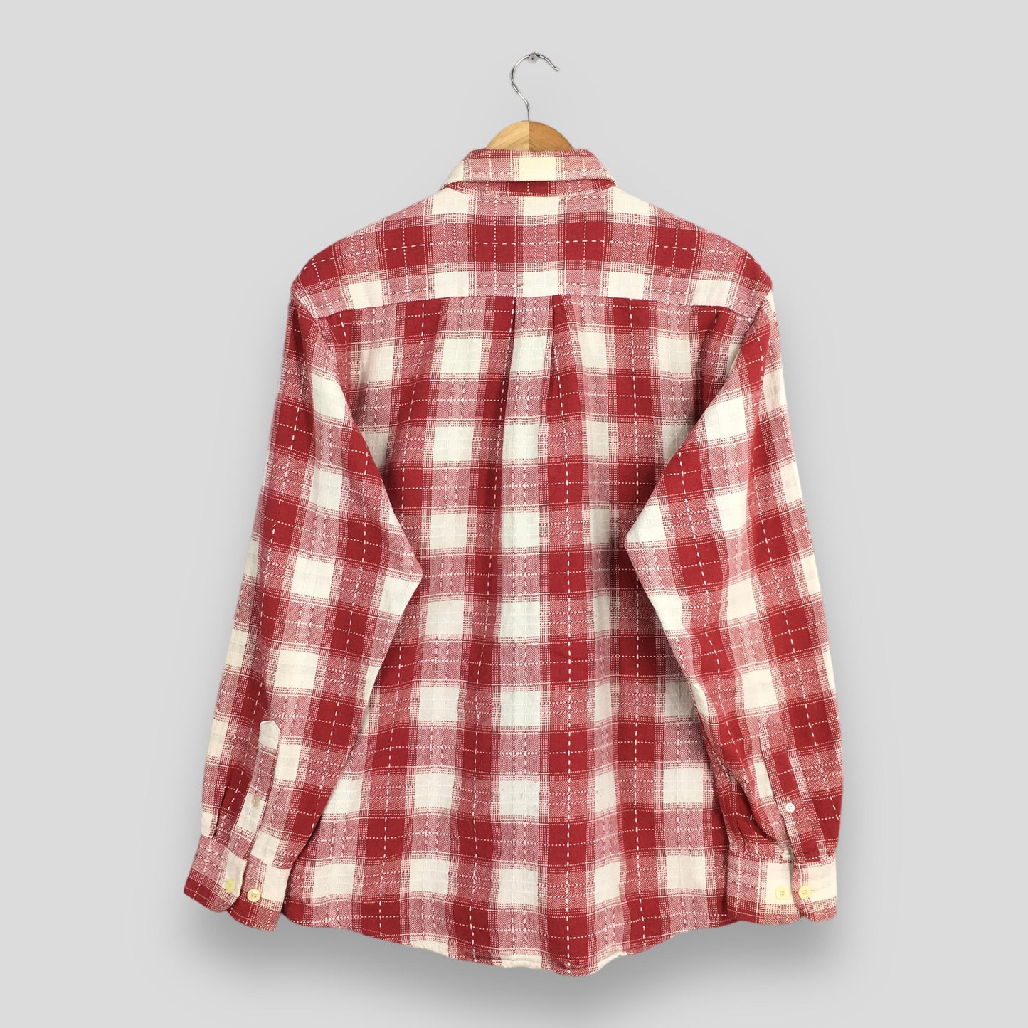 Tartan Checkered Red Western Shirt Medium