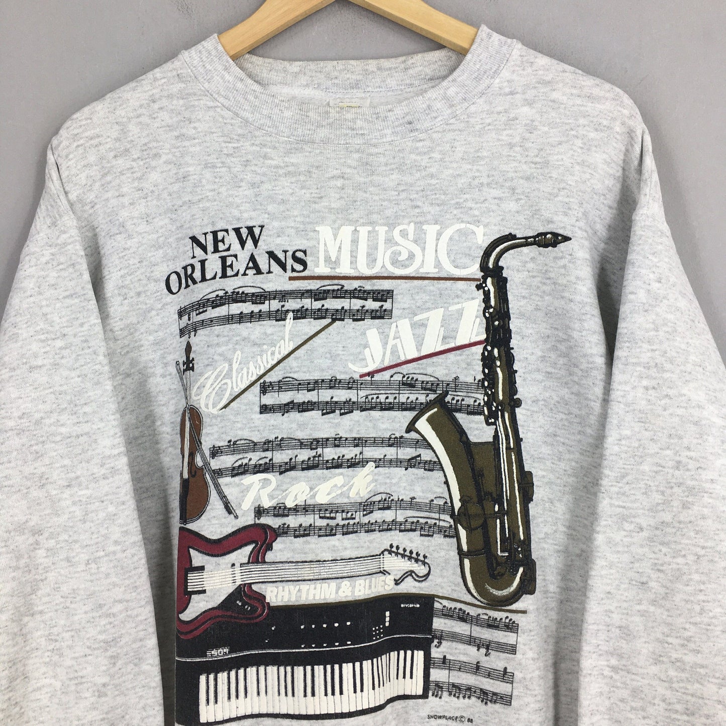 New Orleans Music Gray Sweatshirt Medium