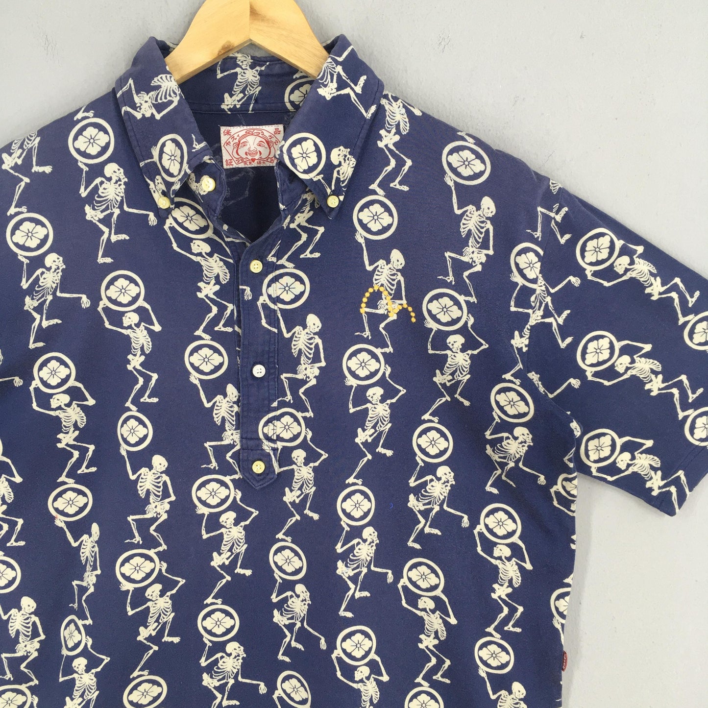 Evisu Jason Japan Blue Button Shirt Medium