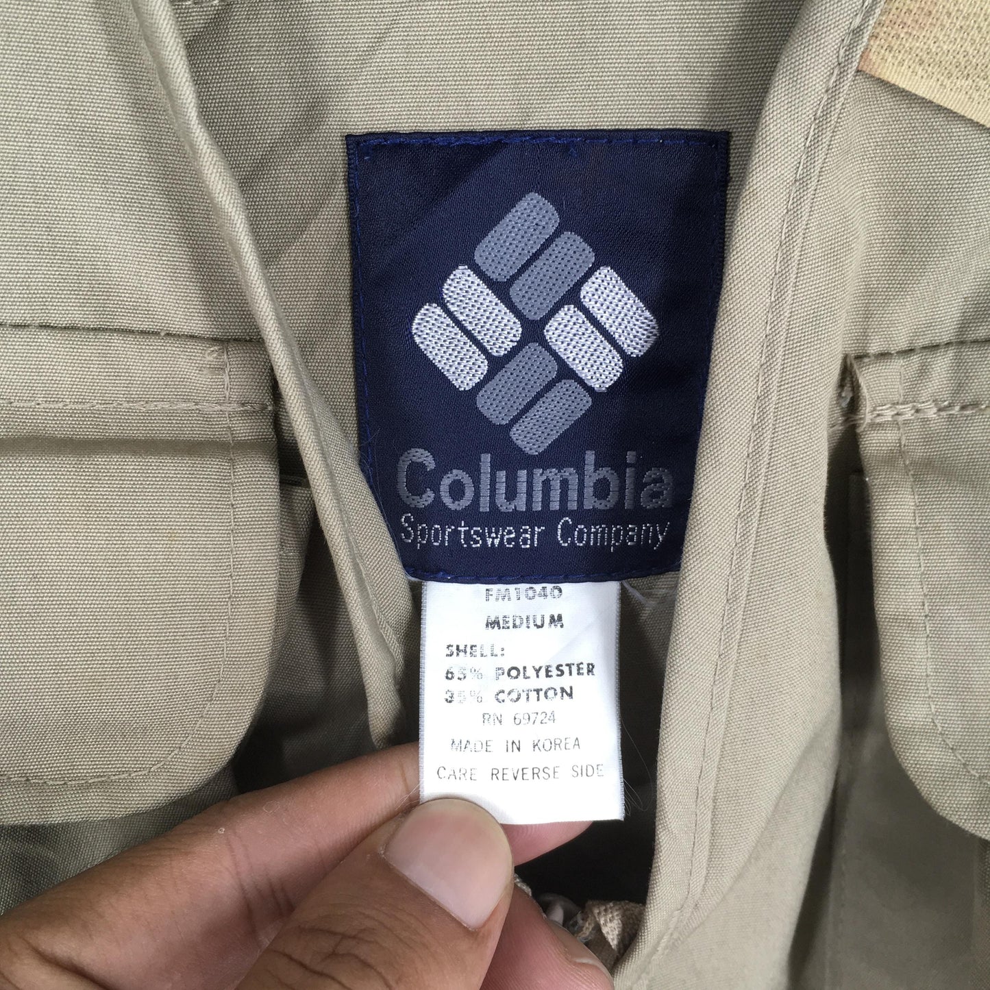 90s Columbia Tactical Vest Beige Jacket Medium