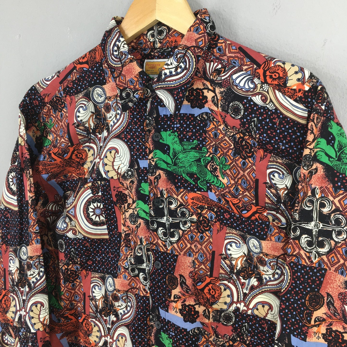 Abstract Funky Multicolor Pattern Shirt Medium