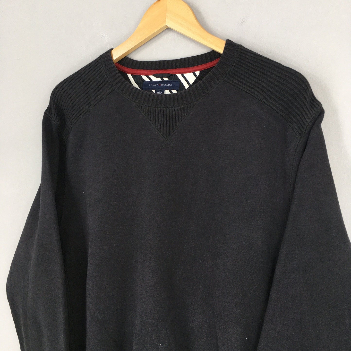 Tommy Hilfiger Plain Black Sweater Medium