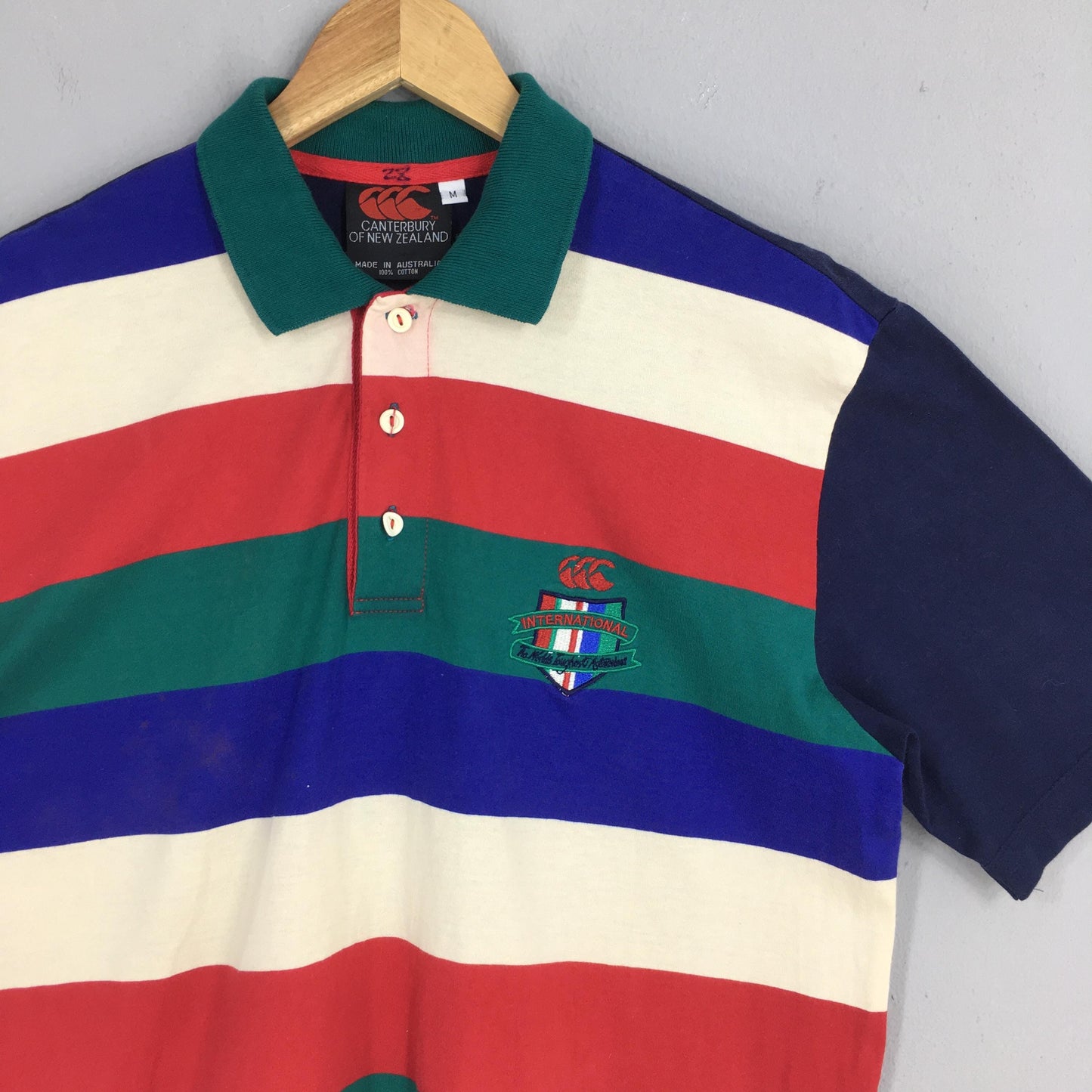 Canterbury Of New Zealand Striped Polo Rugby Shirt Medium