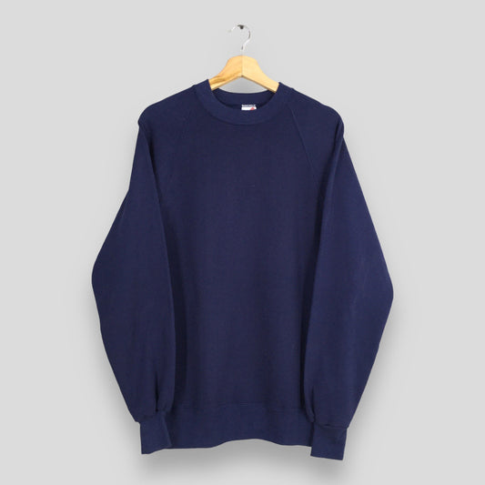 Jerzees Usa Plain Blue Sweatshirt Medium