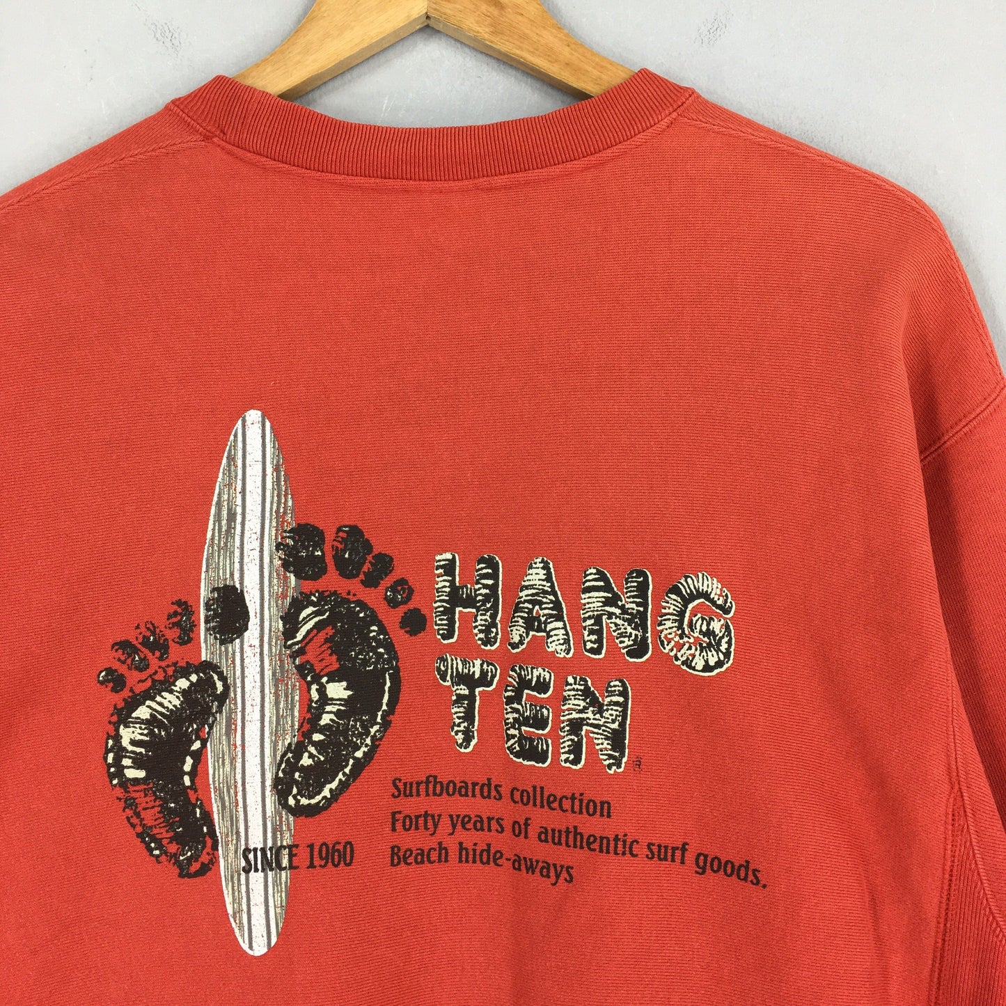 Hang Ten Red Surfing Sweatshirt Large