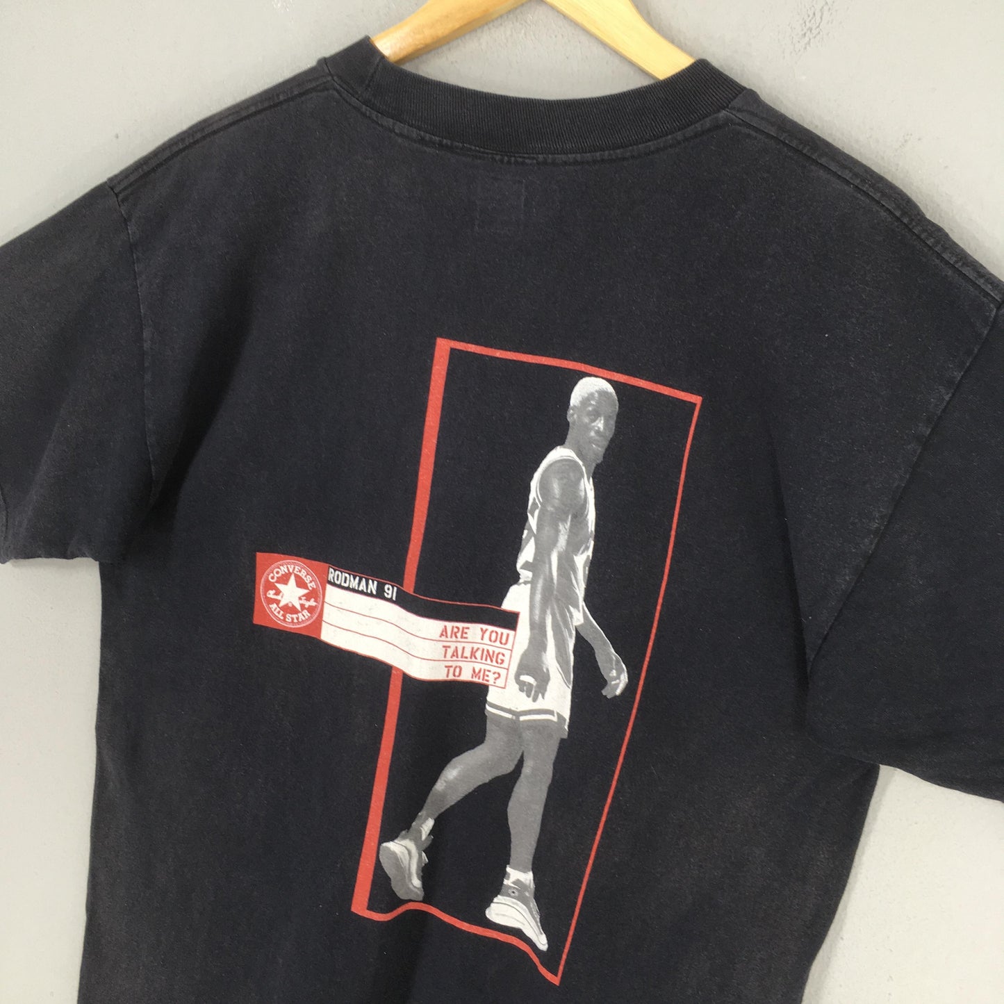 Converse Dennis Rodman 91 Black T shirt Large