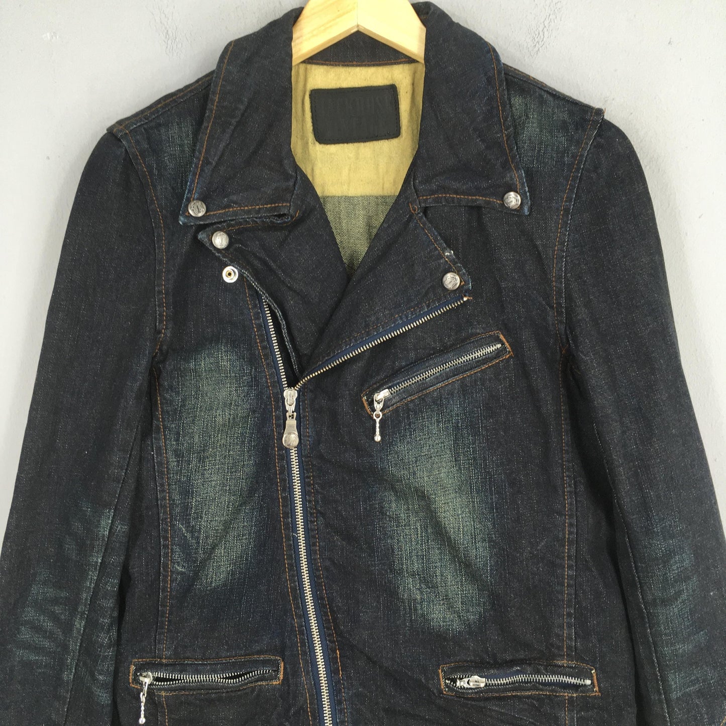 Japanese Jackrose Rolling Stones Double Collar Denim Jacket Medium