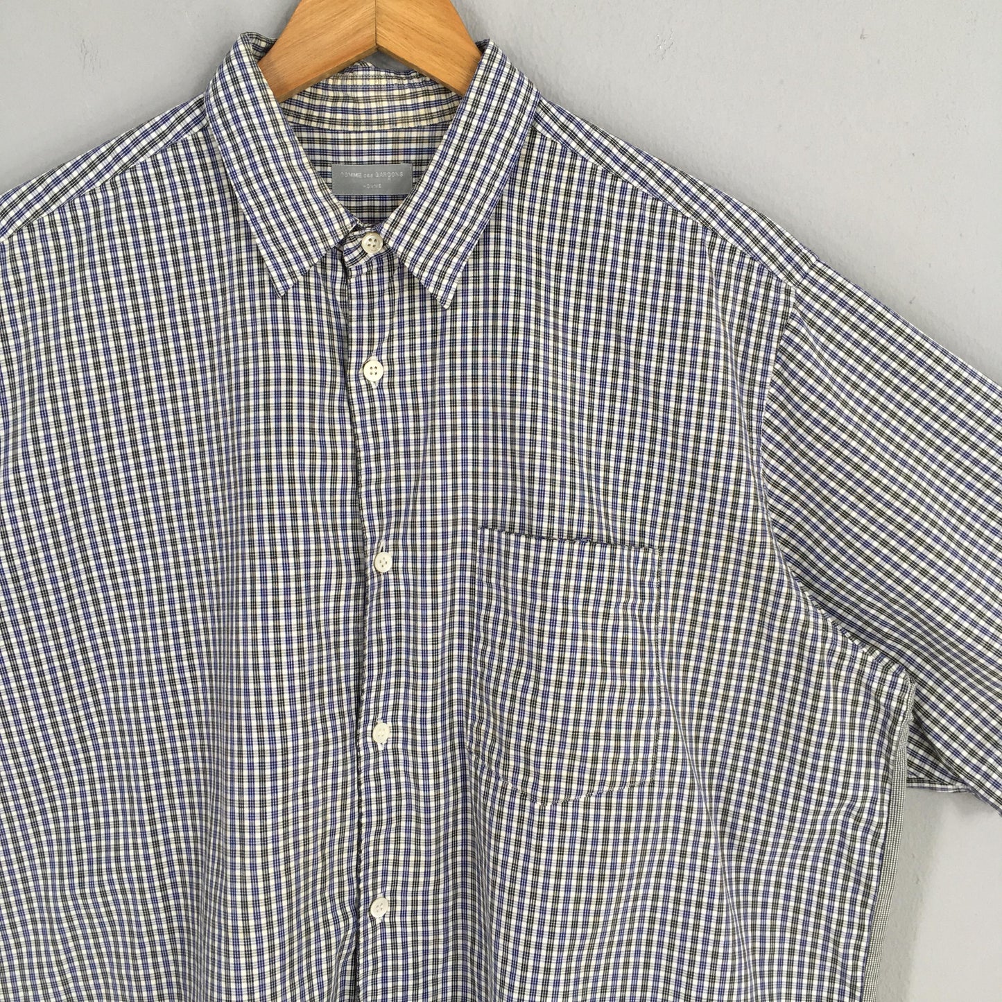 Comme Des Garcons Homme Blue Checkered Shirt XLarge