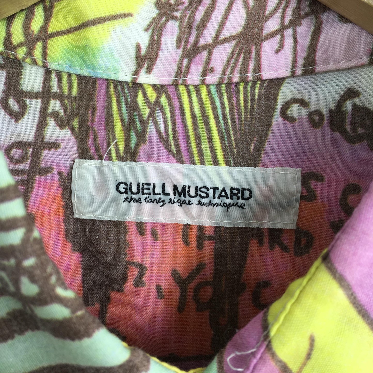 Guell Mustard Abstract Pattern Shirt Medium