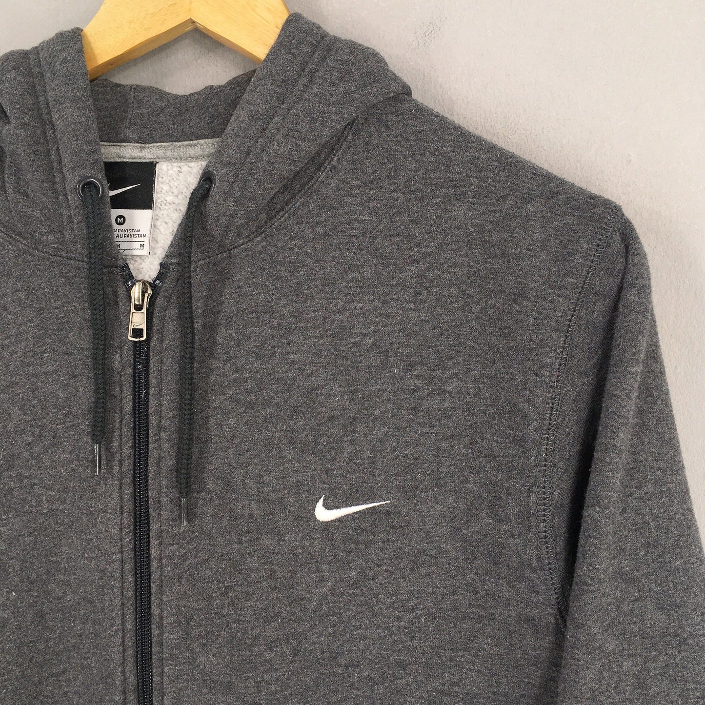 Nike Swoosh Gray Zipper Hoodies Medium