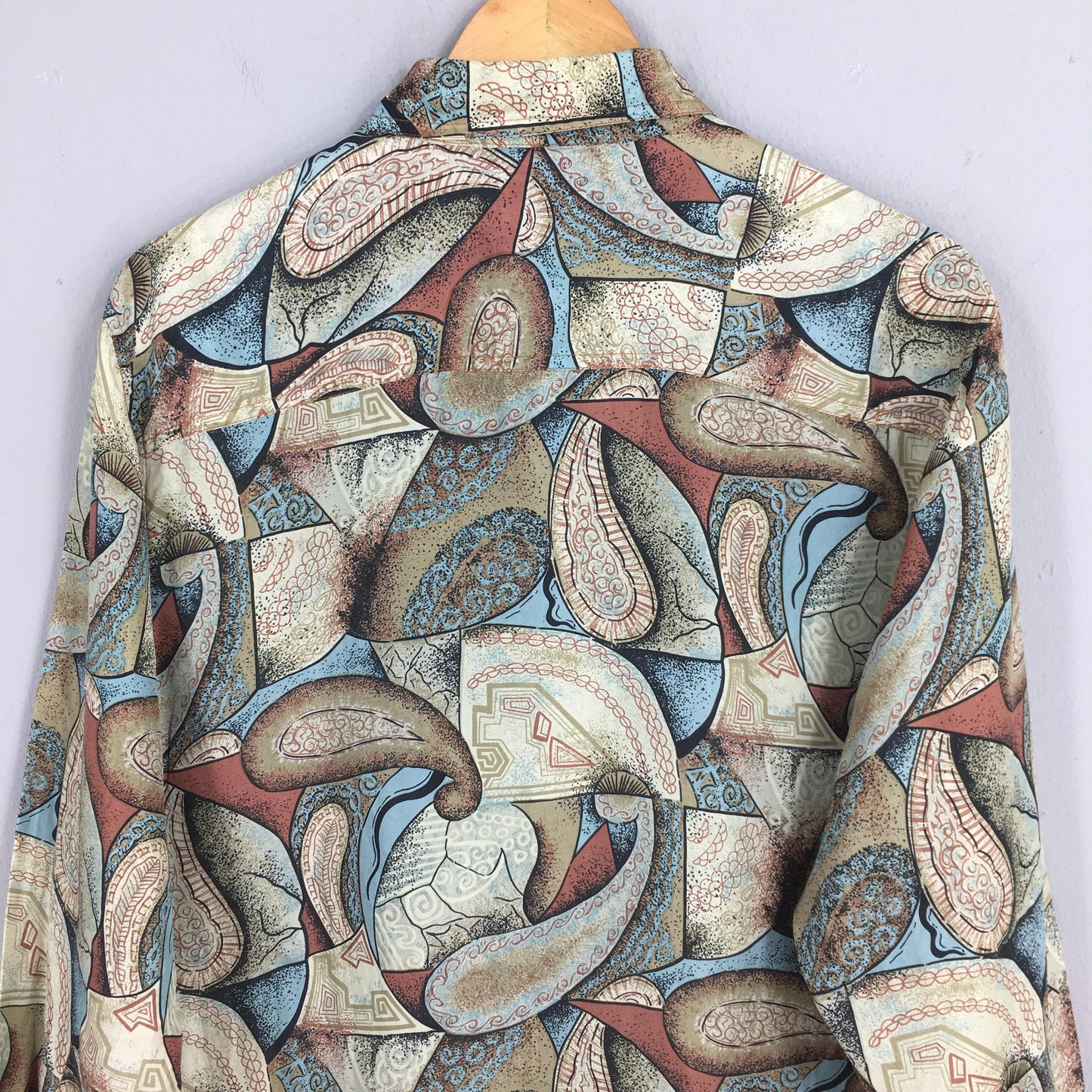 Paisley Floral Casual Silk Shirt Small