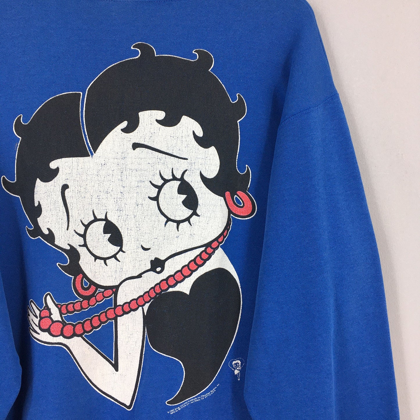 Betty Boop Blue Sweatshirt Large