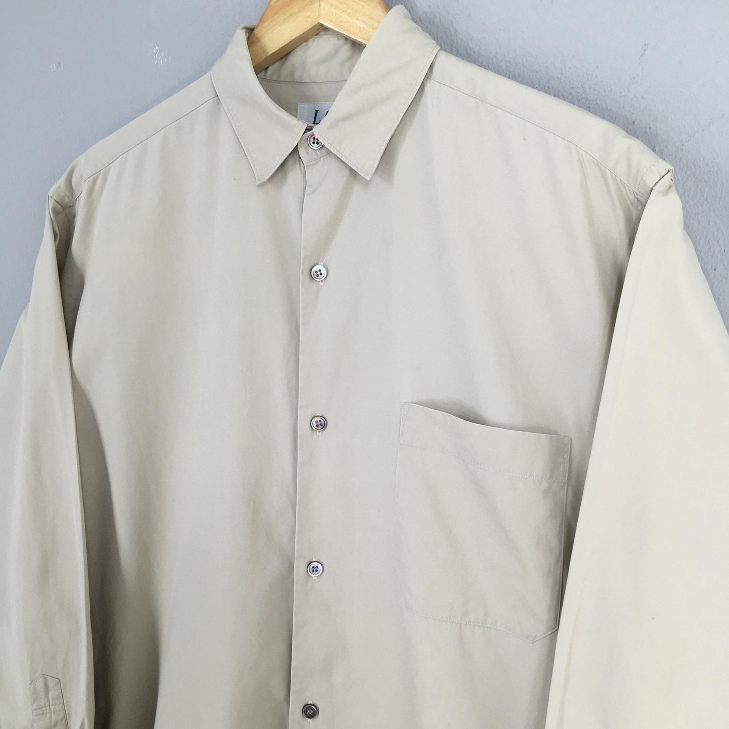 L.Q. Y's For Men Beige Shirt Large