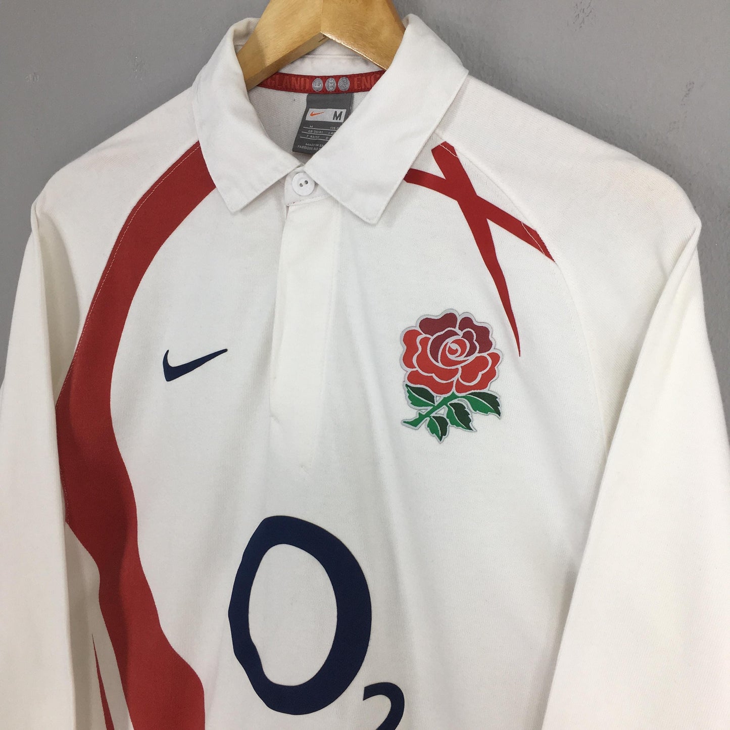 Nike O2 England Rugby Jersey Polo Rugby Shirt Medium