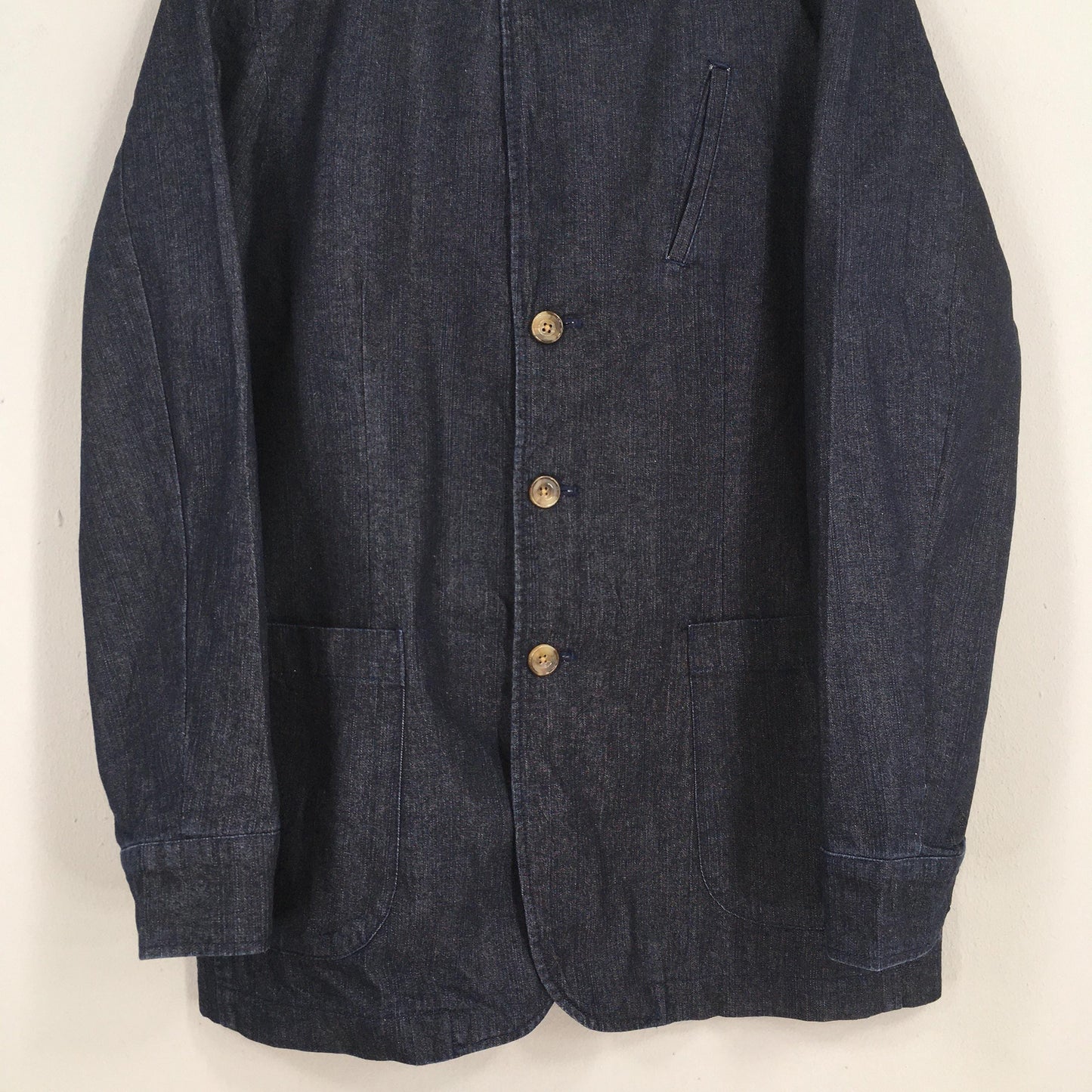 Indigo Blue Denim Workers Jeans Jacket Large