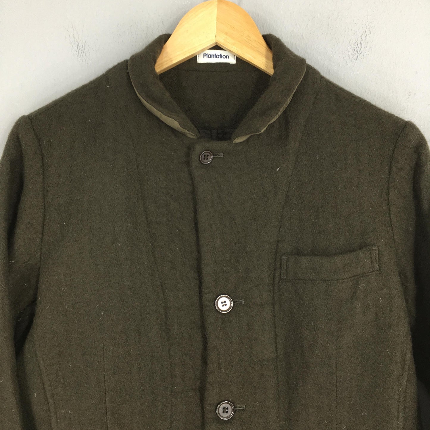 Issey Miyake Plantation Green Wool Jacket Medium