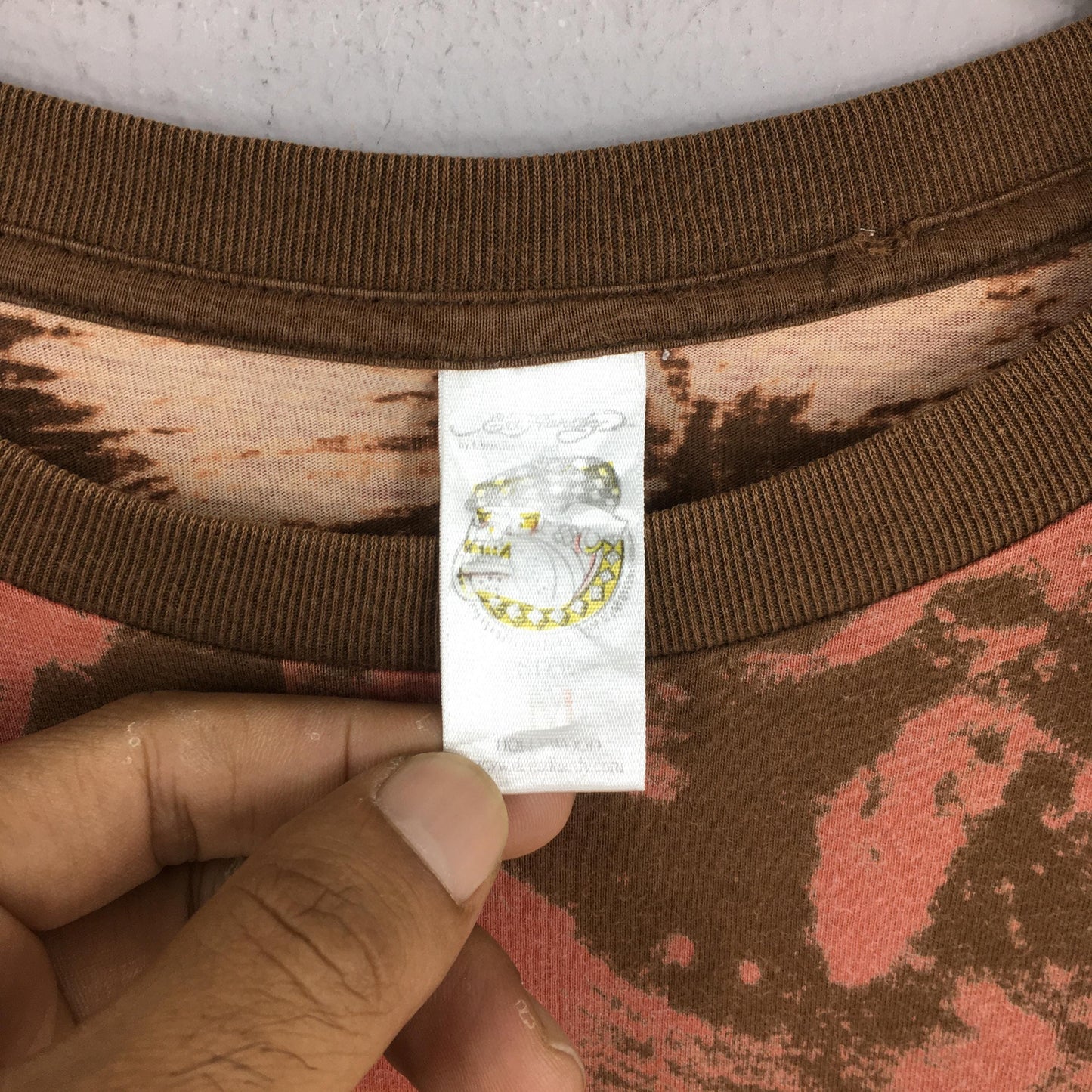 Don Ed Hardy By Christian Audigier Tattoo Tie Dye Red T shirt Medium