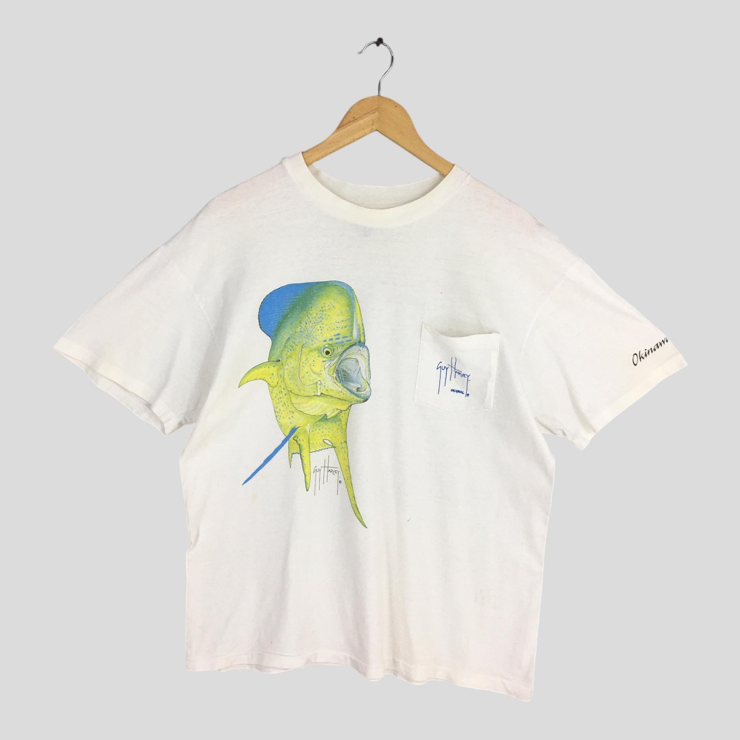 90s Guy Harvey Fishing White Tshirt Large