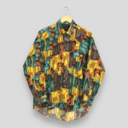 Psychedelic Men Casual Oxfords Multicolor Shirt Medium