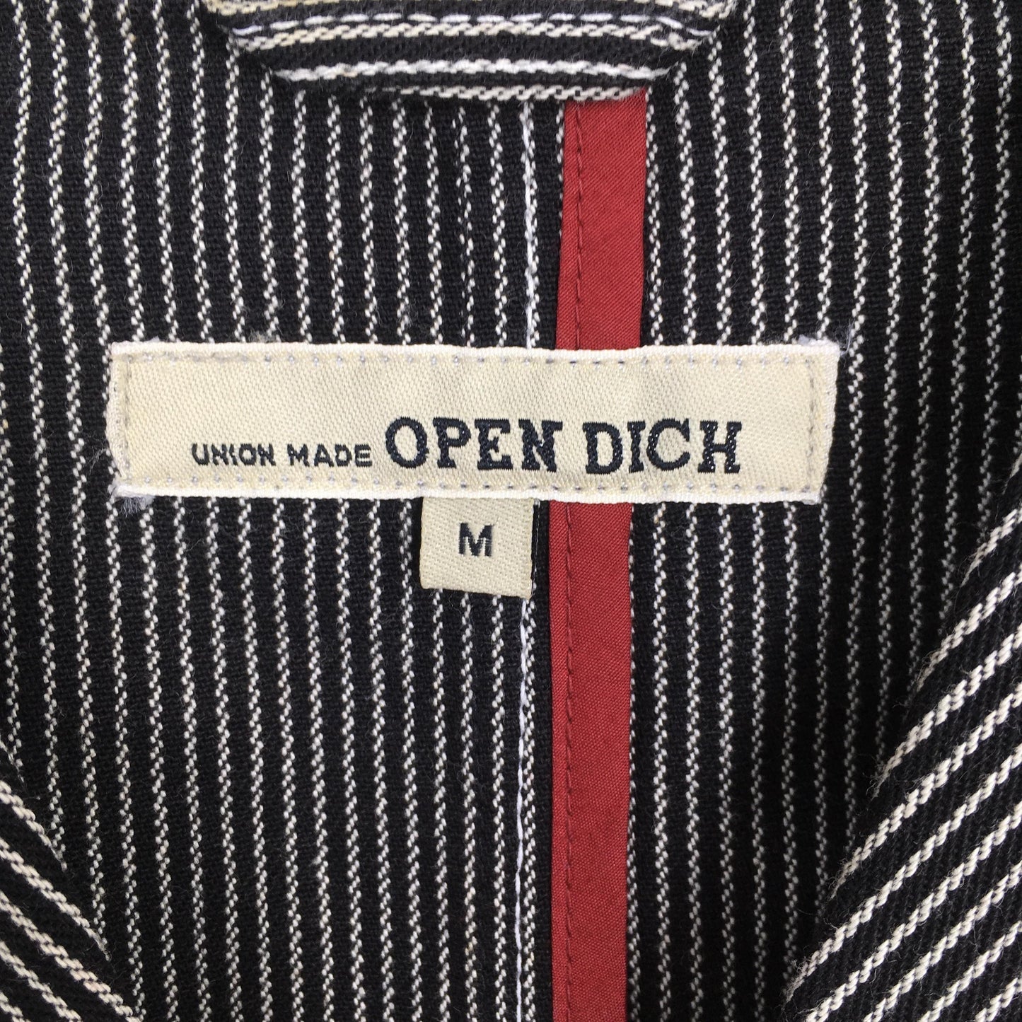 Open Dich Union Made Black Stripes Worker Jacket Medium