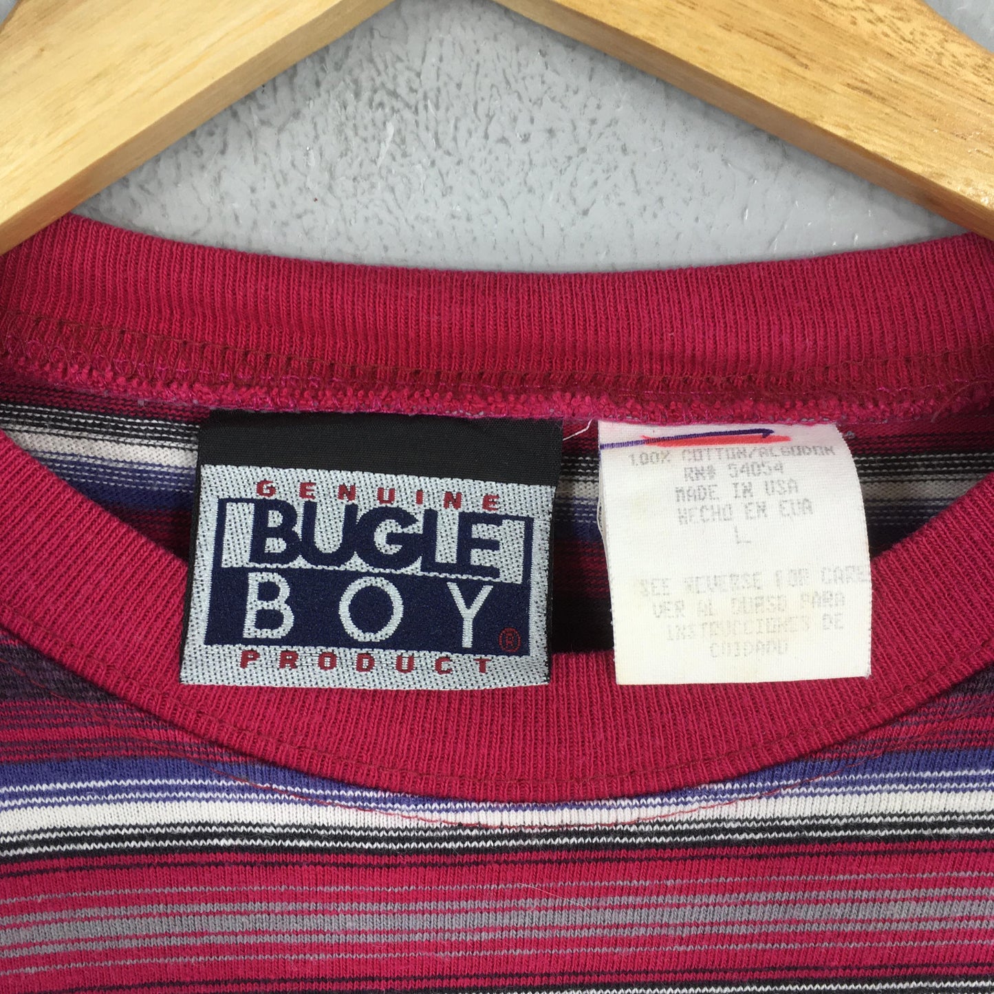 Bugle Boy Multicolor Stripes T shirt Large