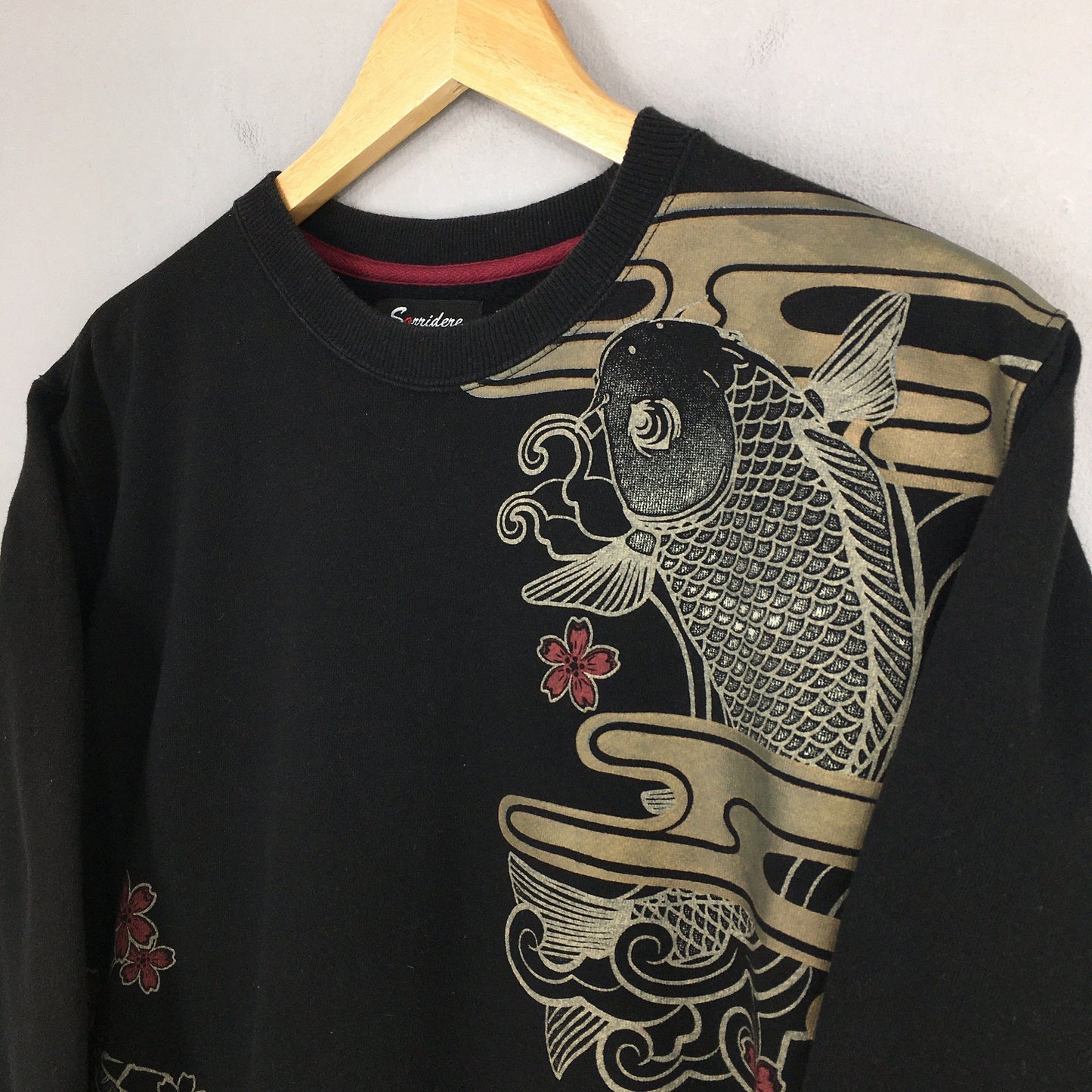 Fish Koi Sakura Blossom Sukajan Japan Sweater Medium