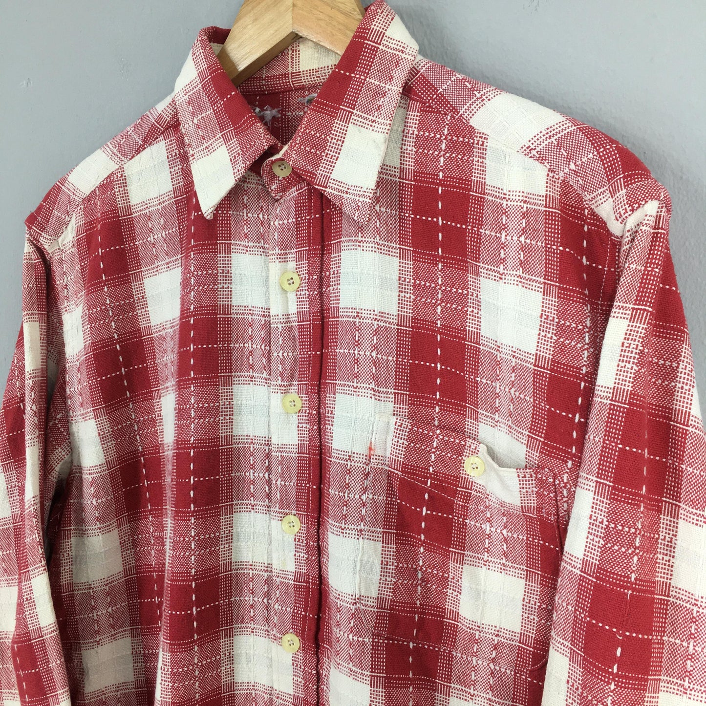 Tartan Checkered Red Western Shirt Medium