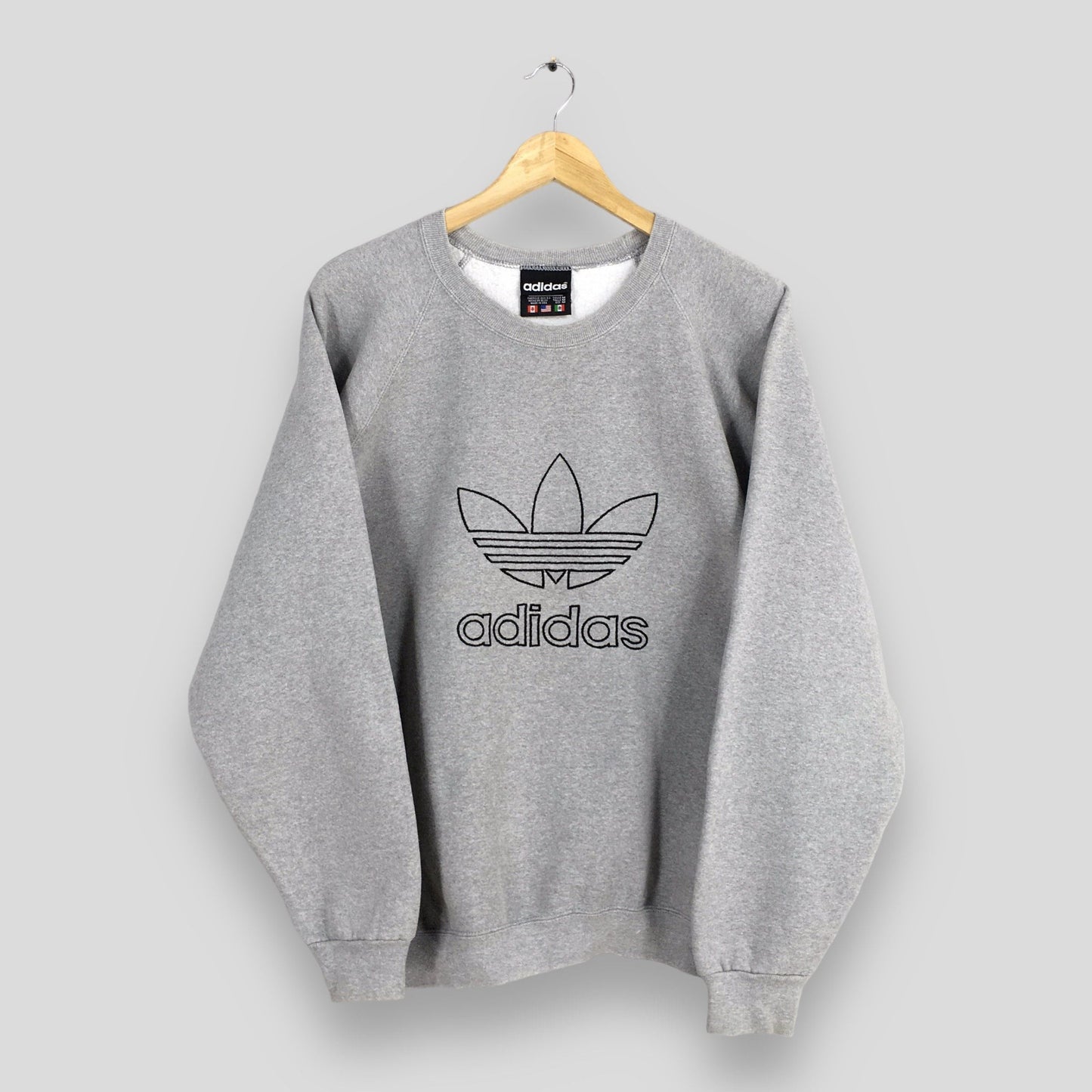 Adidas Trefoil Embroidered Big Logo Sweatshirt Medium