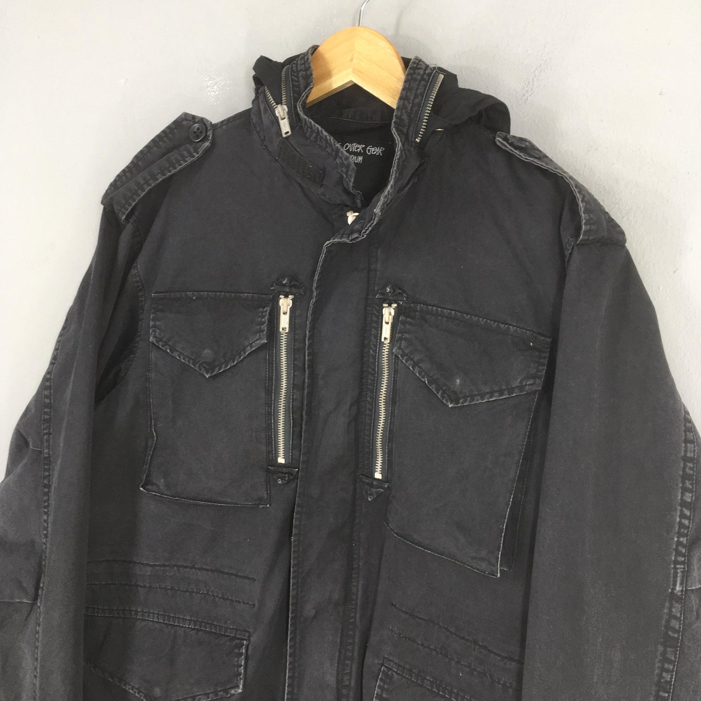 Y2K Stussy Gear Black M-65 Field Jacket Medium