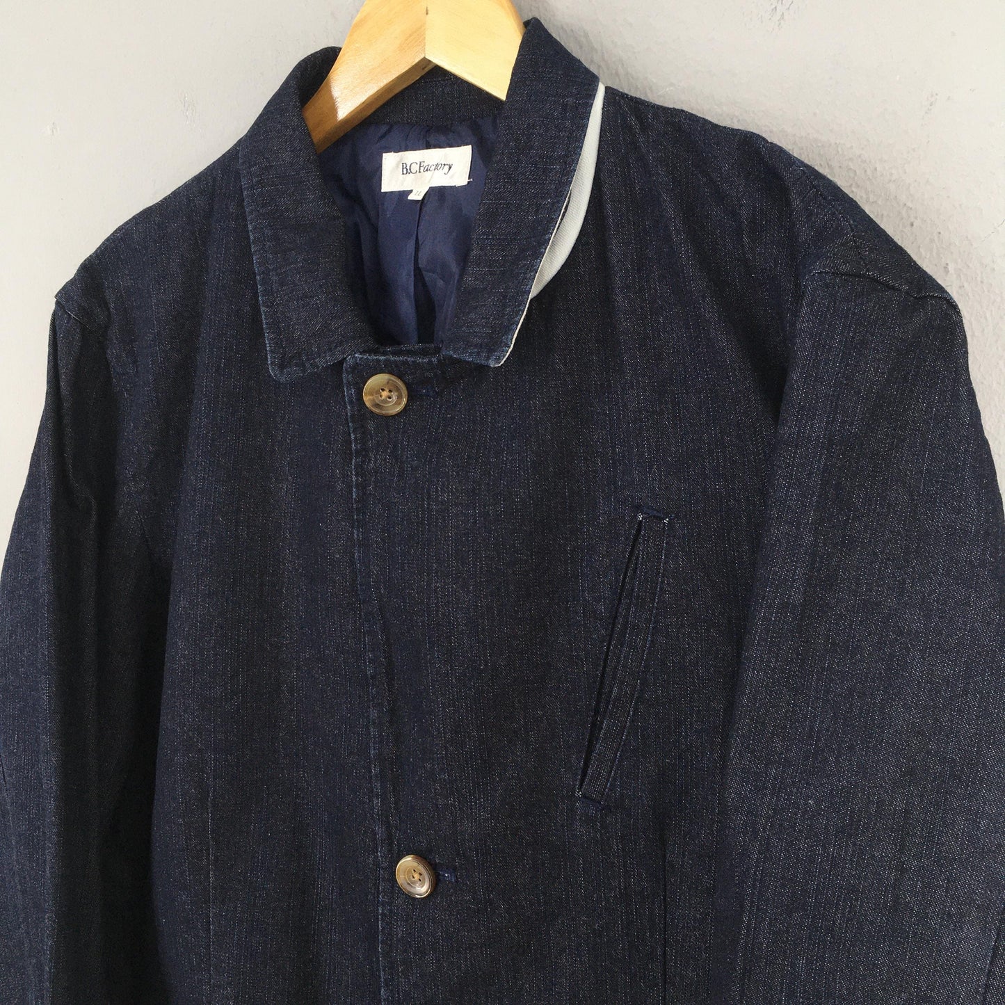 Indigo Blue Denim Workers Jeans Jacket Large