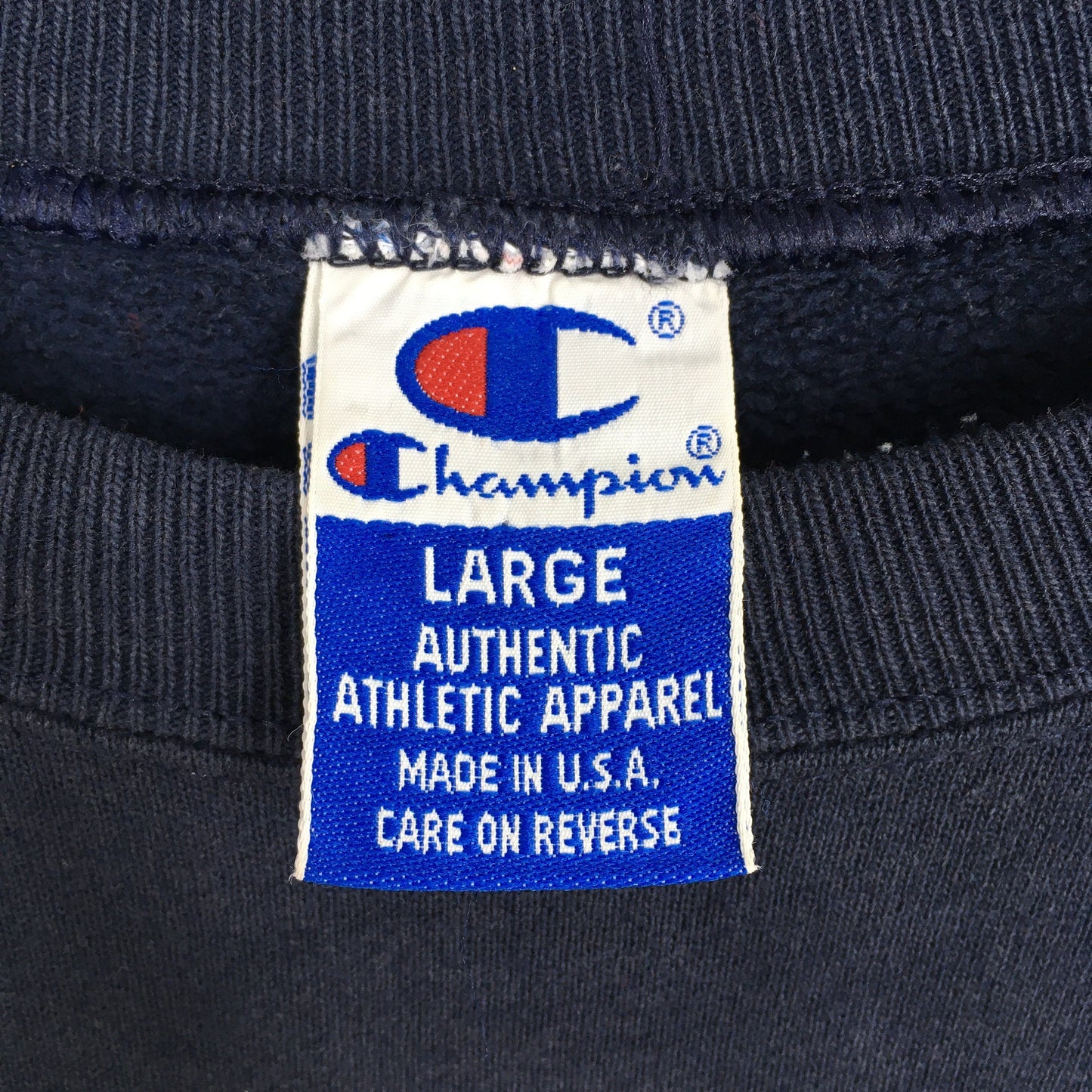 Champion Script Logo Blue Sweatshirt Large