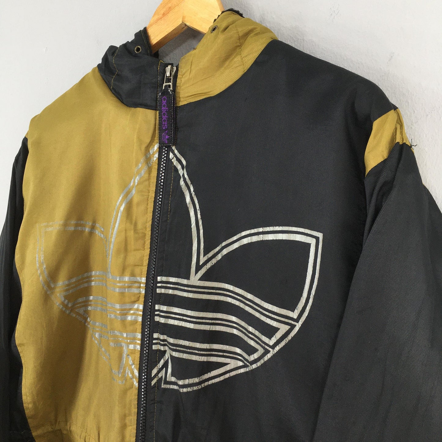 Adidas Trefoil Logo Multicolor Hoodie Jacket Large