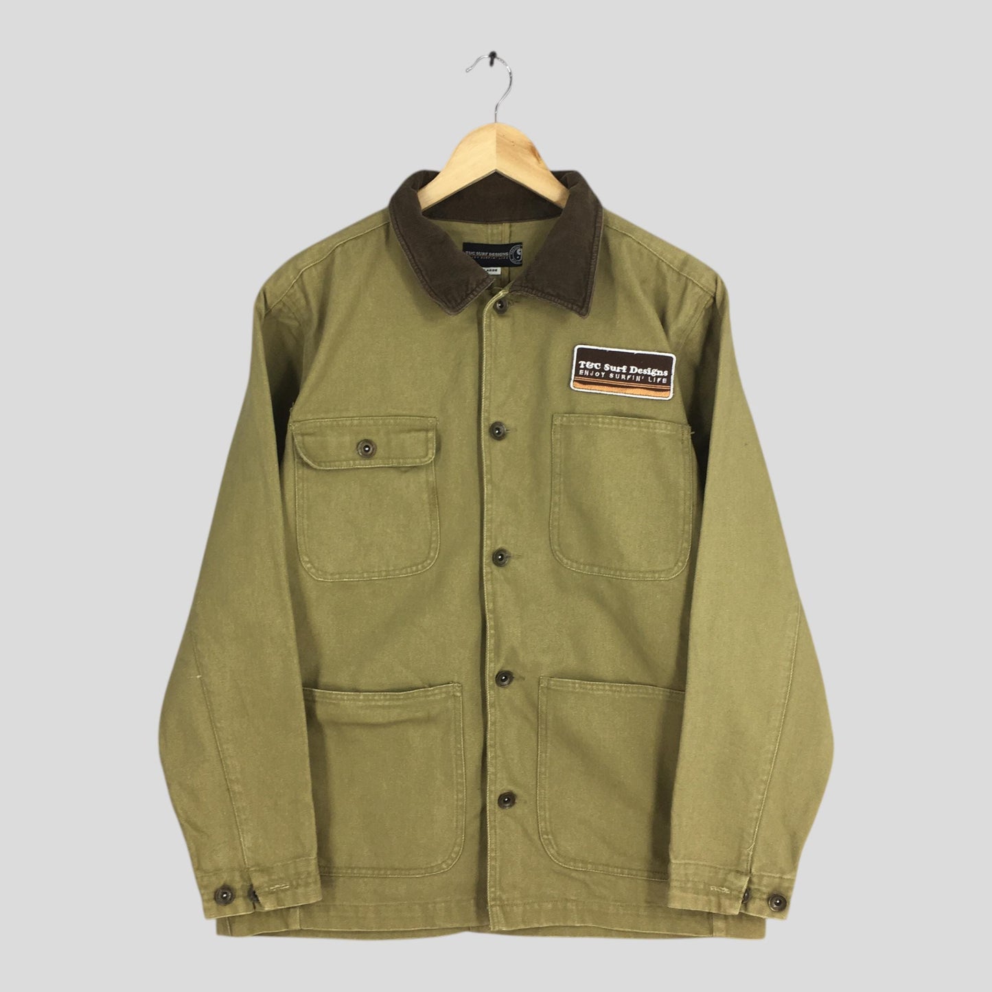 T&C Surf Designs Brown Denim Workers Jacket Large