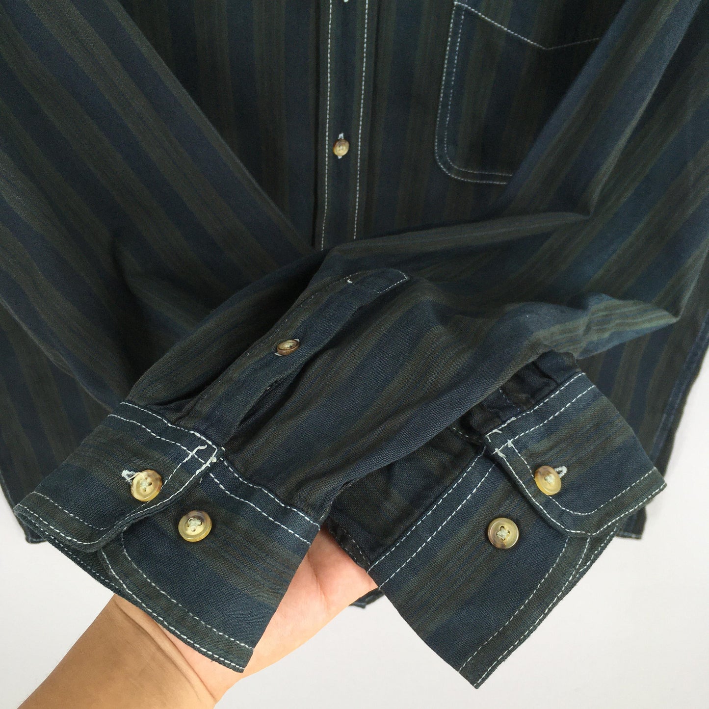 Basics Editions Multicolor Stripes Flannel Shirt Large