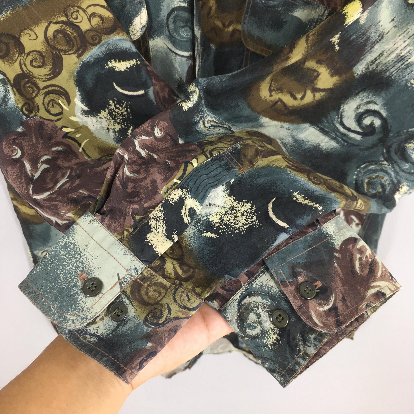 Psychedelic Multicolor Cotton Shirt Medium